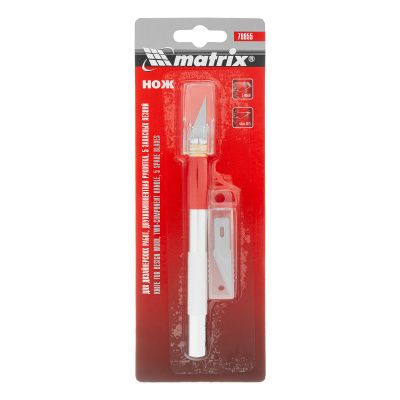 Нож для дизайнерских работ, двухкомпонентная рукоятка, 5 запасных лезвий Matrix купить в Москве с доставкой по всей России | ProtosMarket.ru
