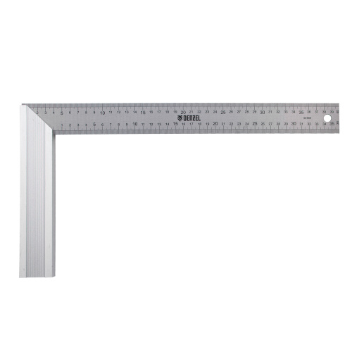 Угольник стальной 400 мм, нержавеющая сталь, градуировка, алюминиевое основание Denzel по ценам производителя в Санкт-Петербурге с доставкой по всей России