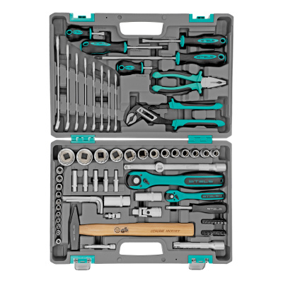 Набор инструментов, 1/2", 1/4", CrV, 12 гранные головки, пластиковый кейс, 76 предметов Stels купить в Москве с доставкой по всей России | ProtosMarket.ru