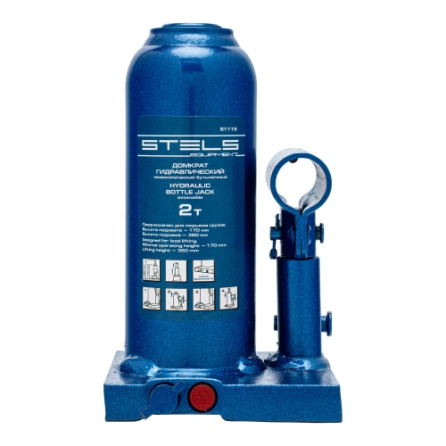 Домкрат гидравлический бутылочный телескопический, 2 т, H подъема 170-380 мм Stels по ценам производителя в Санкт-Петербурге с доставкой по всей России