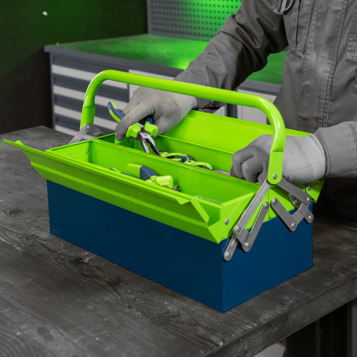 Ящик для инструмента, 430 х 200 х 160 мм, три секции, металлический Сибртех купить в Москве с доставкой по всей России | ProtosMarket.ru
