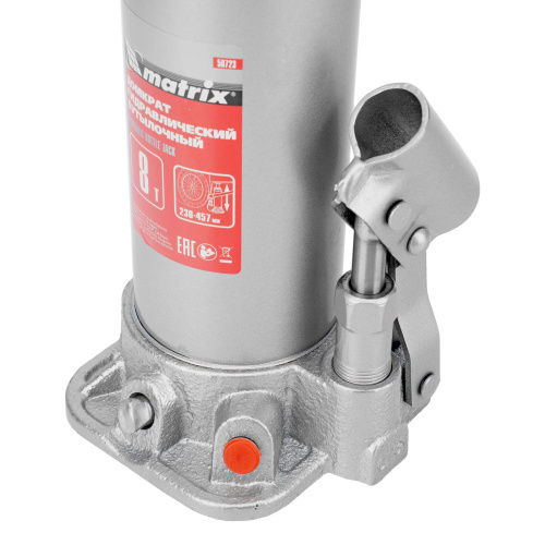 Домкрат гидравлический бутылочный, 8 т, высота подъема 230-457 мм Matrix по ценам производителя в Санкт-Петербурге с доставкой по всей России