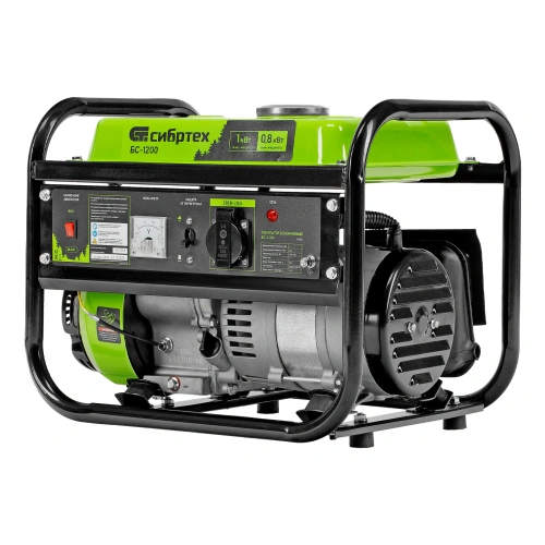 Генератор бензиновый БС-1200, 1 кВт, 230 В, четырехтактный, 5.5 л, ручной стартер Сибртех по ценам производителя в Санкт-Петербурге с доставкой по всей России