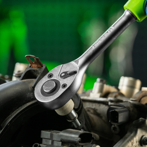 Ключ-трещотка 1/2", 45 зубьев, с быстрым сбросом, матовый хром Сибртех купить в Москве с доставкой по всей России | ProtosMarket.ru