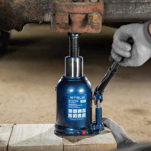 Домкрат гидравлический бутылочный телескопический, 10 т, подъем 180-430 мм Stels по ценам производителя в Санкт-Петербурге с доставкой по всей России