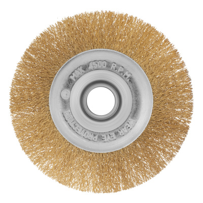 Щетка для УШМ, 150 мм, посадка 22.2 мм, плоская, латунированная витая проволока Matrix по ценам производителя в Санкт-Петербурге с доставкой по всей России