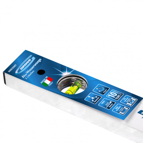 Уровень алюминиевый, 400 мм, фрезерованный, 2 глазка, магнитный Gross купить в Москве с доставкой по всей России | ProtosMarket.ru