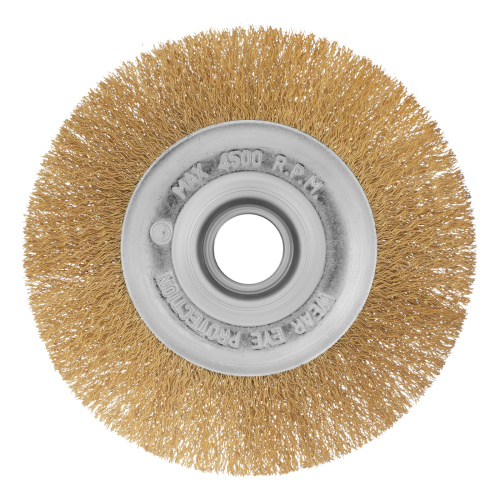 Щетка для УШМ, 150 мм, посадка 22.2 мм, плоская, латунированная витая проволока Matrix по ценам производителя в Санкт-Петербурге с доставкой по всей России