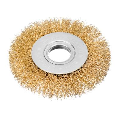 Щетка для УШМ, 100 мм, посадка 22.2 мм, плоская, латунированная витая проволока Matrix по ценам производителя в Санкт-Петербурге с доставкой по всей России