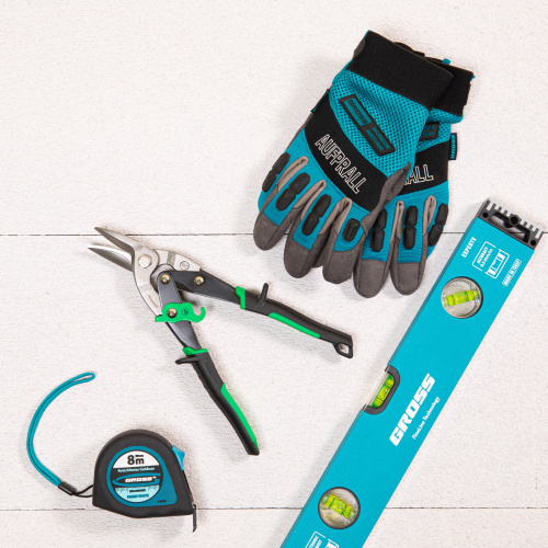 Ножницы по металлу "Piranha", 250 мм, прямой и правый рез, сталь СrMo, двухкомпонентные рукоятки Gross купить в Москве с доставкой по всей России | ProtosMarket.ru