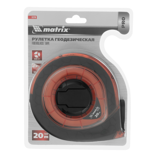 Рулетка геодезическая 20 м х 15 мм, закрытый корпус, фибергласовая лента, двусторонняя шкала, Pro Matrix купить в Москве с доставкой по всей России | ProtosMarket.ru