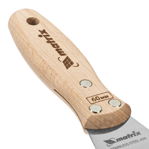 Шпательная лопатка из нержавеющей стали, 60 мм, буковая рукоятка, EFP Matrix купить в Москве с доставкой по всей России | ProtosMarket.ru