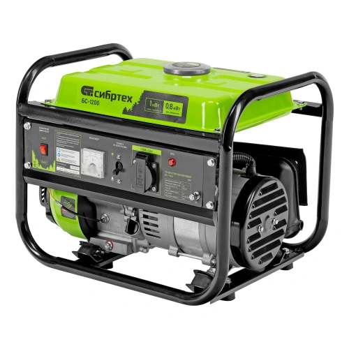 Генератор бензиновый БС-1200, 1 кВт, 230 В, четырехтактный, 5.5 л, ручной стартер Сибртех по ценам производителя в Санкт-Петербурге с доставкой по всей России