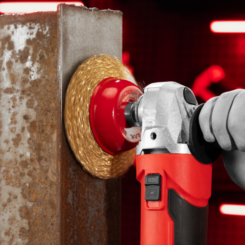 Щетка для УШМ, 100 мм, М14, "чашка", латунированная витая проволока Matrix по ценам производителя в Санкт-Петербурге с доставкой по всей России