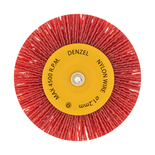 Щетка для дрели, 100 мм, Плоская, со шпилькой, нейлоновая щетина Denzel по ценам производителя в Санкт-Петербурге с доставкой по всей России