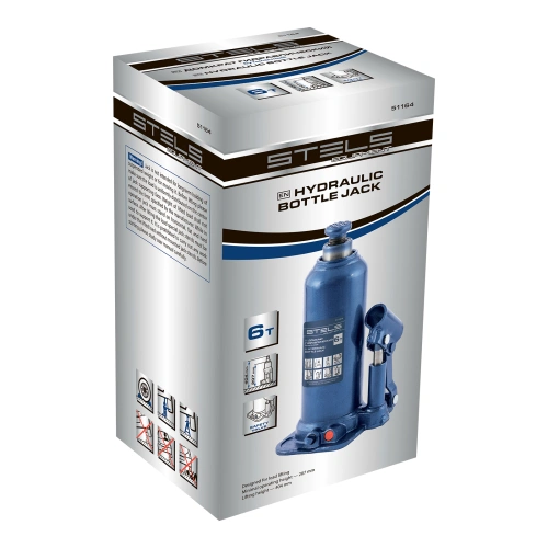 Домкрат гидравлический бутылочный, 6 т, h подъема 207-404 мм Stels по ценам производителя в Санкт-Петербурге с доставкой по всей России
