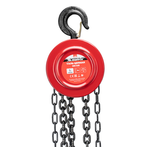 Таль цепная, 1 т, H подъема 2.5 м, расстояние между крюками 300 мм Matrix по ценам производителя в Санкт-Петербурге с доставкой по всей России
