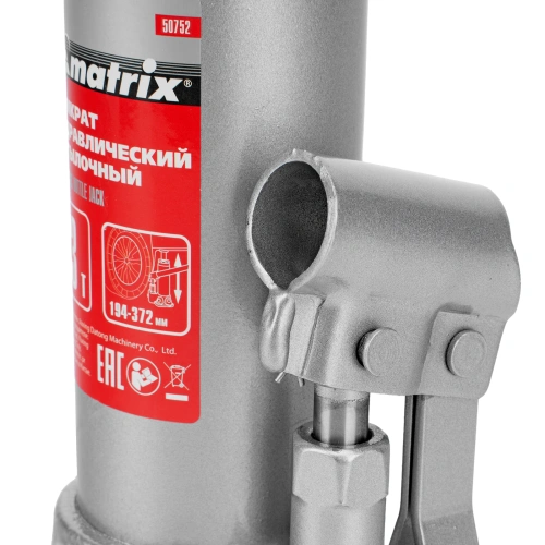 Домкрат гидравлический бутылочный, 3 т, высота подъема 194-372 мм, в пластиковый кейсе Matrix по ценам производителя в Санкт-Петербурге с доставкой по всей России