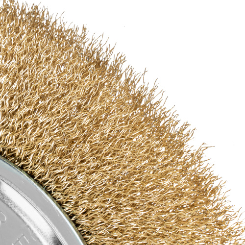 Щетка для УШМ, 200 мм, посадка 22.2 мм, плоская, латунированная витая проволока Matrix по ценам производителя в Санкт-Петербурге с доставкой по всей России