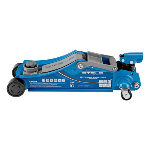 Домкрат гидравлический подкатной, поворотная рукоятка, 2 т, Low Profile, 100-350 мм Stels по ценам производителя в Санкт-Петербурге с доставкой по всей России