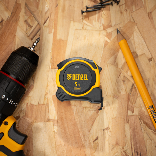 Рулетка 5м х 19мм, двухкомп. корпус, магнитный обрезиненный зацеп Denzel купить в Москве с доставкой по всей России | ProtosMarket.ru