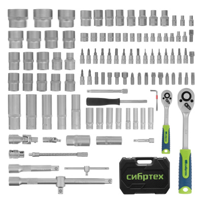 Набор инструментов, 1/2", 1/4", 108 предметов// Сибртех купить в Москве с доставкой по всей России | ProtosMarket.ru