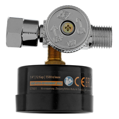 Регулятор давления с манометром для краскораспылителя K1500, 12 бар, 1/4" Denzel купить в Москве с доставкой по всей России | ProtosMarket.ru