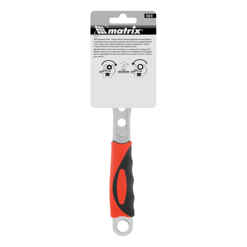 Ключ разводной, 250 мм, переставная губка, двухкомпонентная рукоятка Matrix купить в Москве с доставкой по всей России | ProtosMarket.ru