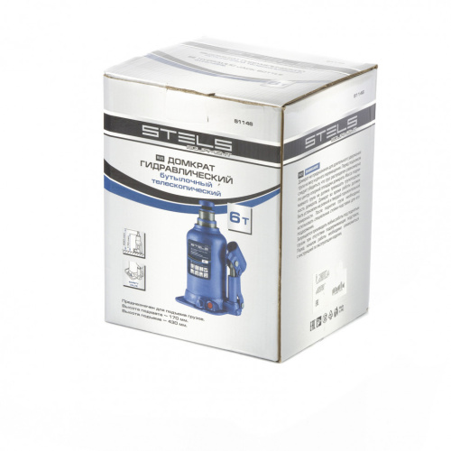 Домкрат гидравлический бутылочный телескопический, 6 т, подъем 170-430 мм Stels по ценам производителя в Санкт-Петербурге с доставкой по всей России
