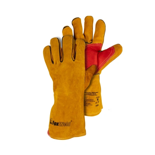 Краги кожаные термостойкие FOXWELD "Защитник" КС-03 купить в Москве с доставкой по всей России | ProtosMarket.ru