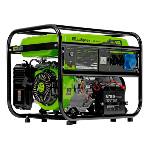 Генератор бензиновый БС-6500Э, 5.5 кВт, 230В, четырехтактный, 25 л, электростартер Сибртех по ценам производителя в Санкт-Петербурге с доставкой по всей России