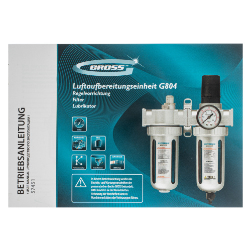 Блок подготовки воздуха регулятор-фильтр-лубрикатор G804, 1/2 Gross купить в Москве с доставкой по всей России | ProtosMarket.ru