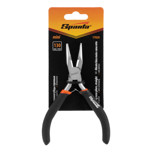 Длинногубцы прямые Mini, 130 мм, никелированные, авторазжим Sparta по ценам производителя в Санкт-Петербурге с доставкой по всей России