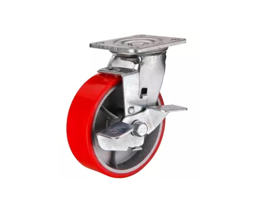 Колесо большегрузное поворотное SCpb 93 75 мм полиуретановое с тормозом (F) по ценам производителя в Санкт-Петербурге с доставкой по всей России