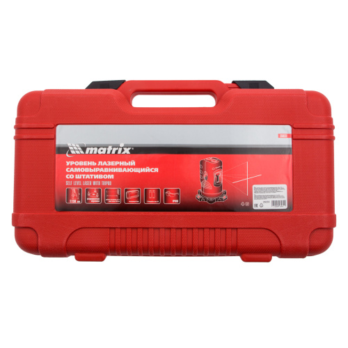 Лазерный уровень самовыравнивающийся, 150 мм, штатив 1150 мм, набор в пластиковом кейсе Matrix купить в Москве с доставкой по всей России | ProtosMarket.ru