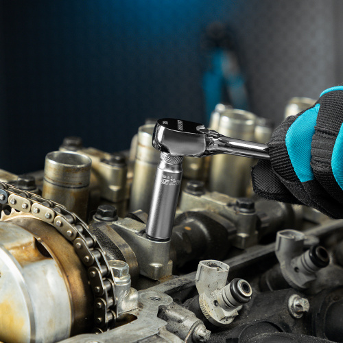 Ключ-трещотка 1/4", CrV, 120 зубьев, цельнометаллический, хром Gross по ценам производителя в Санкт-Петербурге с доставкой по всей России