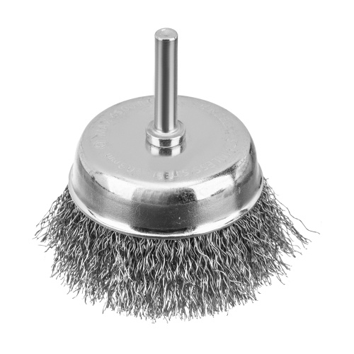 Набор щеток для дрели, 2 Плоские 50-75мм, 3 Чашки 25-50-75мм, шпилька,  нерж.вит. проволока Denzel по ценам производителя в Санкт-Петербурге с доставкой по всей России