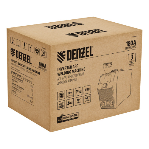 Аппарат инвертор. дуговой сварки SDR-185 Ultra, 180 А, ПВ 60% Denzel по ценам производителя в Санкт-Петербурге с доставкой по всей России