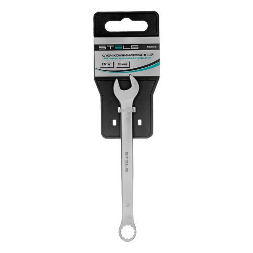 Ключ комбинированный, 9 мм, CrV, матовый хром Stels по ценам производителя в Санкт-Петербурге с доставкой по всей России