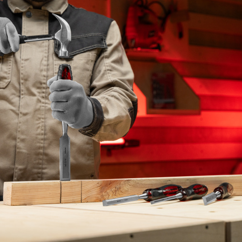 Набор долот-стамесок плоских "Тигровый глаз", 4 шт, 6-12-18-24 мм Matrix купить в Москве с доставкой по всей России | ProtosMarket.ru