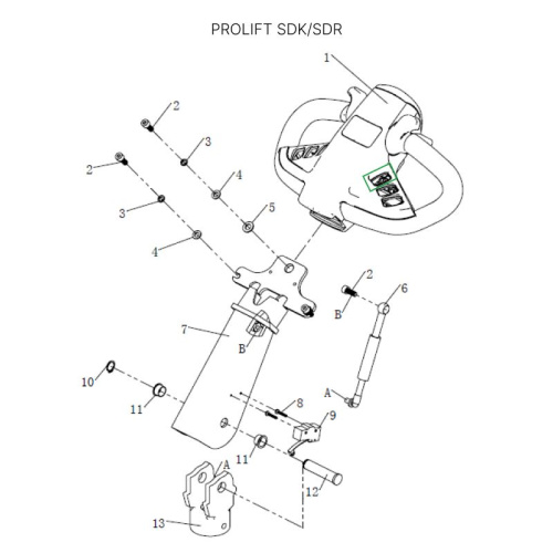 Корпус кнопки подъема-опускания вил для штабелеров SDR 1533/1536/1545S/1645/1656/2036/2045, SDK по ценам производителя в Санкт-Петербурге с доставкой по всей России