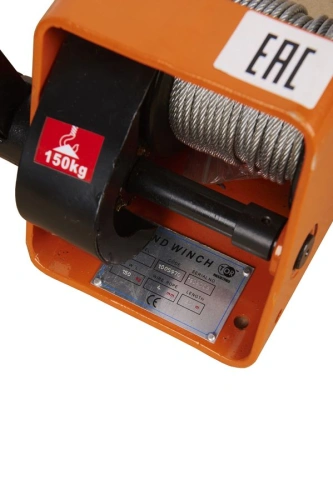 Лебедка ручная барабанная с тросом  150кг  20м со съемной ручкой TOR GR по ценам производителя в Санкт-Петербурге с доставкой по всей России