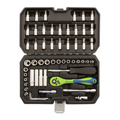 Набор инструментов 56 предметов, CrV, 1/4" Сибртех купить в Москве с доставкой по всей России | ProtosMarket.ru