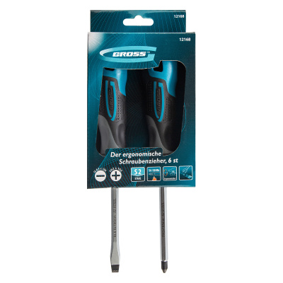 Набор отверток комбинированный 2 шт, S2, трехкомпонентная рукоятка Gross купить в Москве с доставкой по всей России | ProtosMarket.ru
