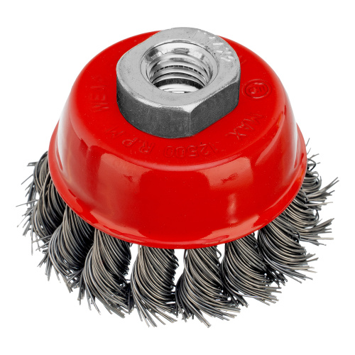 Щетка для УШМ, 65 мм, М14, "чашка", крученая проволока 0.5 мм Matrix по ценам производителя в Санкт-Петербурге с доставкой по всей России