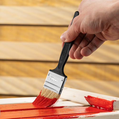 Кисть флейцевая "Стандарт", 50 х 6 мм, натуральная щетина, пластиковая ручка Сибртех купить в Москве с доставкой по всей России | ProtosMarket.ru