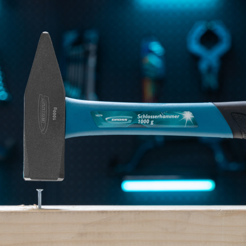 Молоток слесарный, 1000 г, квадратный боек, фибергласовая обрезиненная рукоятка Gross купить в Москве с доставкой по всей России | ProtosMarket.ru