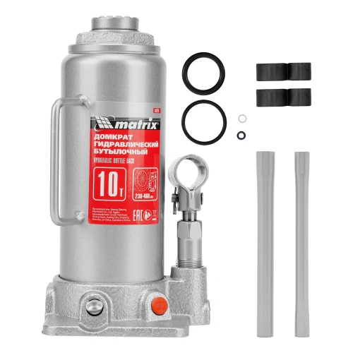 Домкрат гидравлический бутылочный, 10 т, высота подъема 230-460 мм Matrix по ценам производителя в Санкт-Петербурге с доставкой по всей России