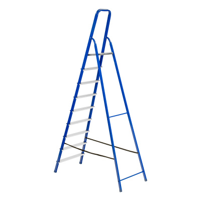 Стремянка, 9 ступеней, стальной профиль, алюминиевые ступени Сибртех купить в Москве с доставкой по всей России | ProtosMarket.ru