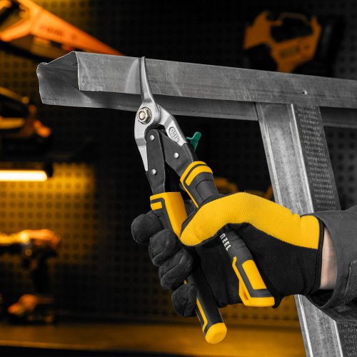 Ножницы по металлу, 270 мм, прямой и правый рез, сталь-СrMo, трехкомпонентные рукоятки Denzel купить в Москве с доставкой по всей России | ProtosMarket.ru